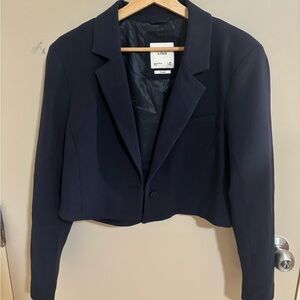 Abercrombie Cropped Navy Women's Blazer